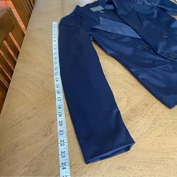 Theonne Navy Double Breasted Blazer Size Small