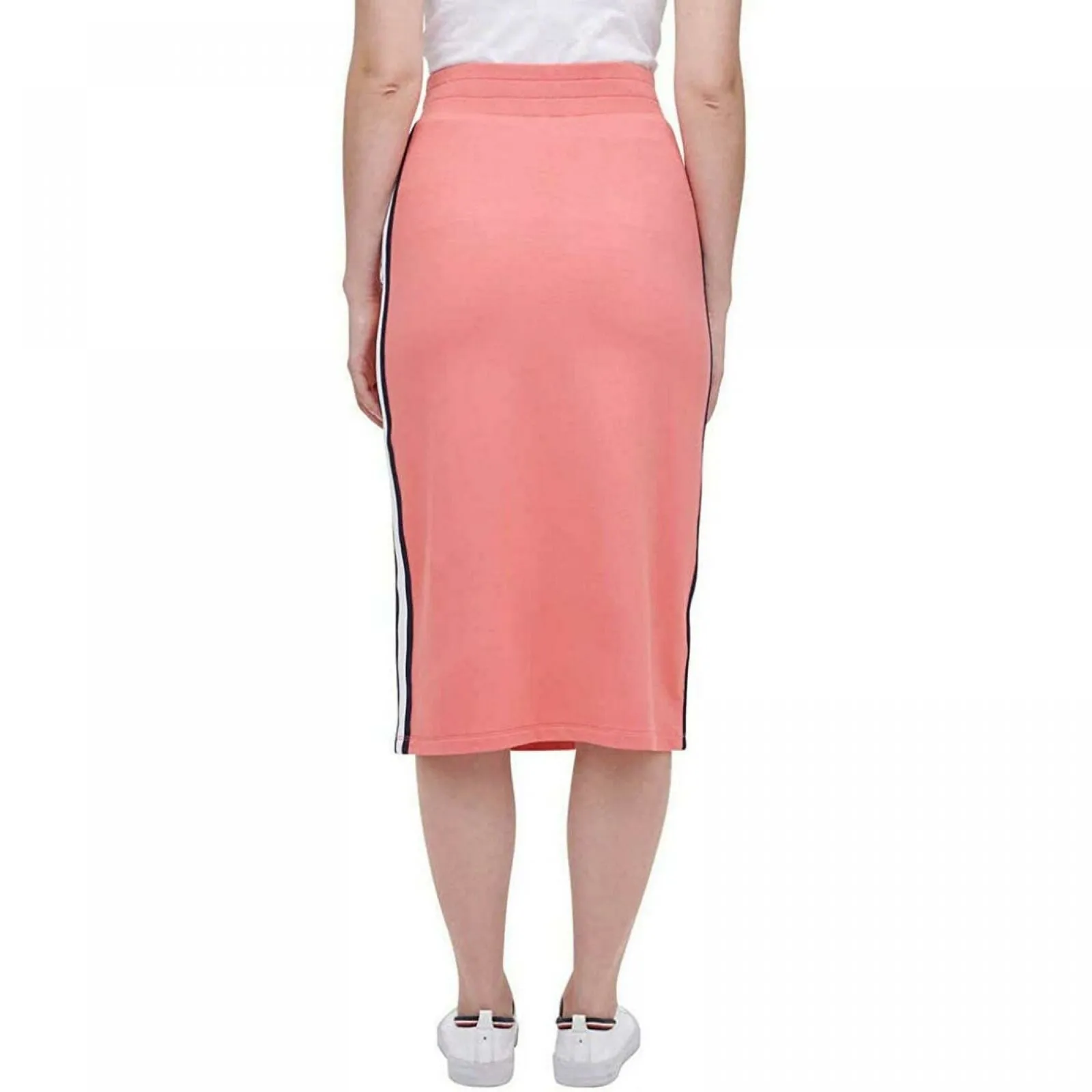 Tommy Hilfiger Women's Side Stripe French Terry Midi Skirt Coralie Large