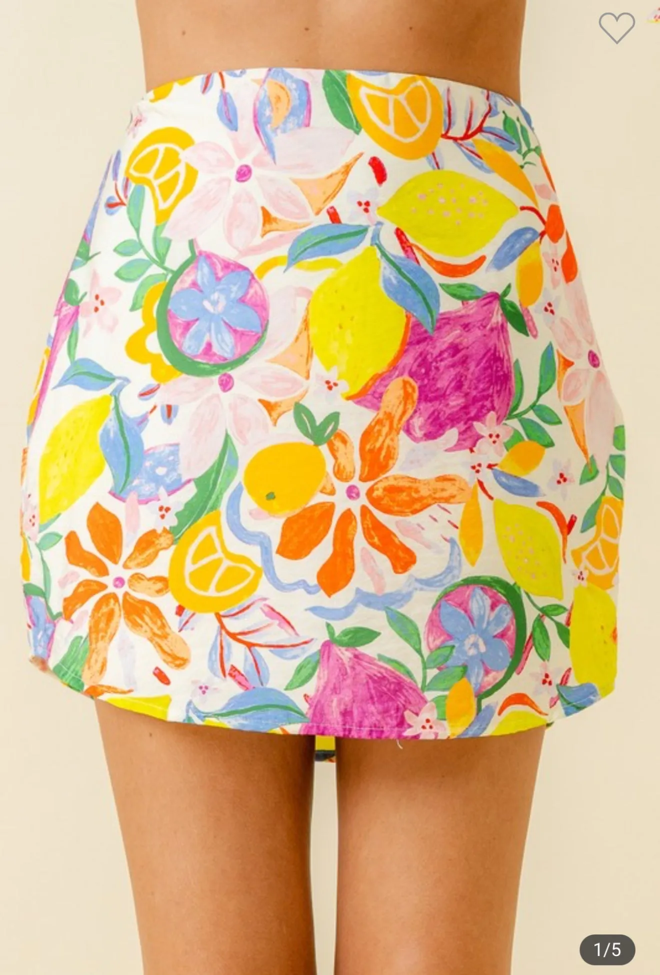 Tropical Print Mini Skirt