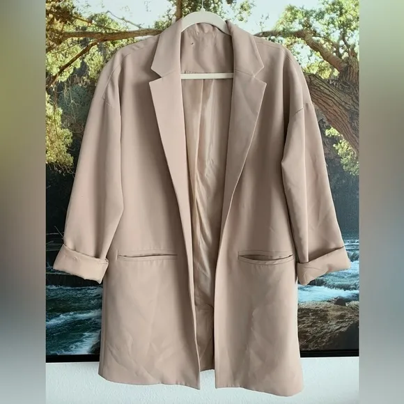 Unstructured Long Women’s Relaxed Oversized Blazer Jacket
