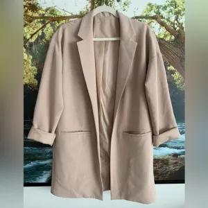 Unstructured Long Women’s Relaxed Oversized Blazer Jacket