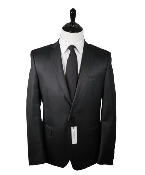 VERSACE COLLECTION - Notch Lapel  Black Suit With Muted Sheen - 44R