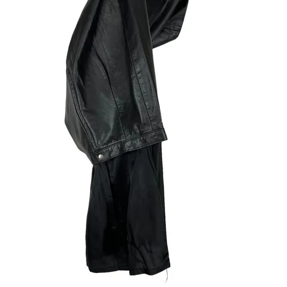 Vintage 90s Black Leather Straight Mini Skirt Size 8