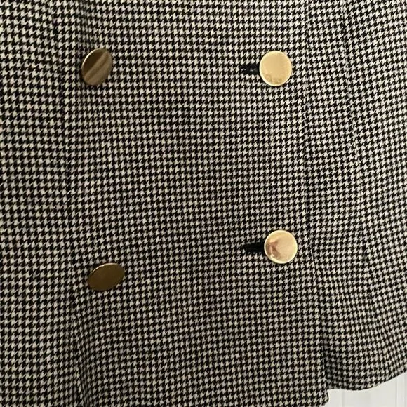 Vintage Bert Newman Cropped Double Breasted Jacket Houndstooth Military Band 4