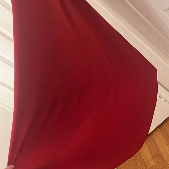 Vintage red long skirt with tail HighLow