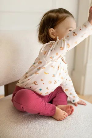 Waffle Baby Pants - Peacock
