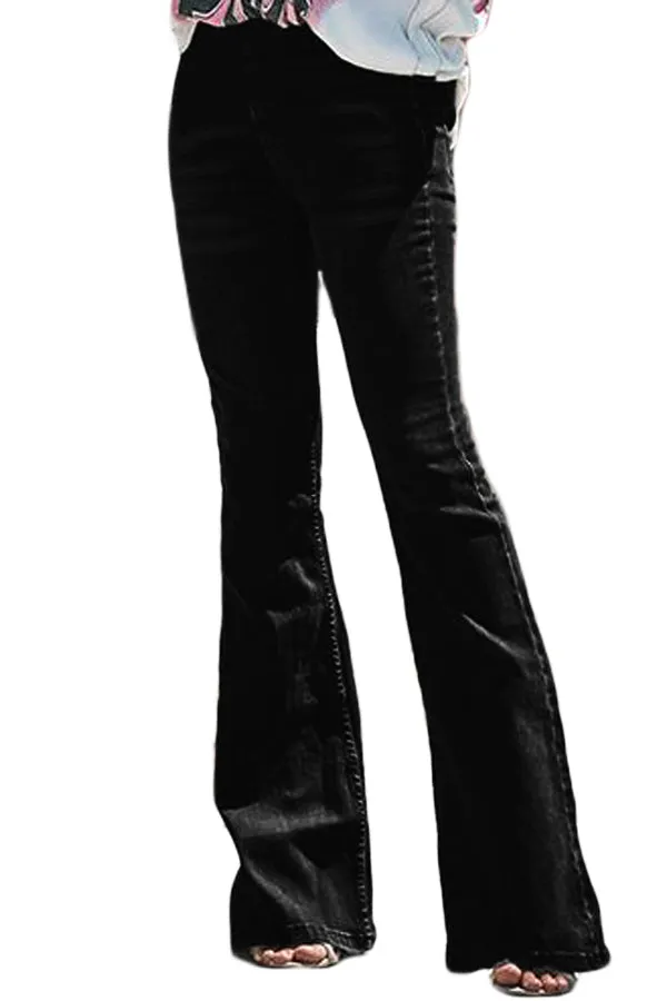 Wash Vintage Black Wide Leg Jeans