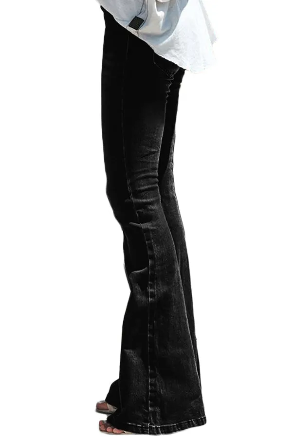 Wash Vintage Black Wide Leg Jeans