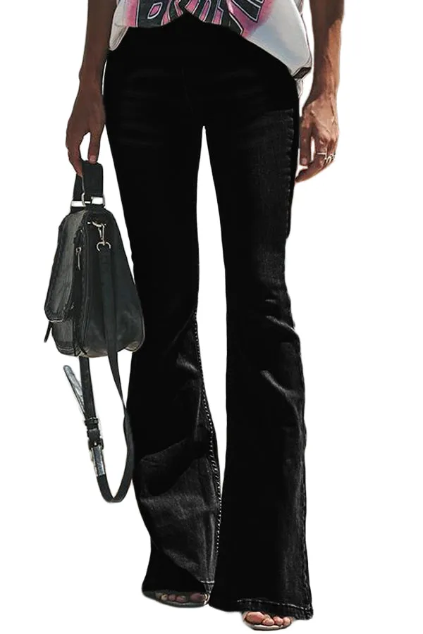 Wash Vintage Black Wide Leg Jeans