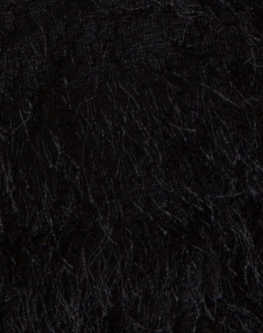 Weaver High Waist Skirt in Fringe Black