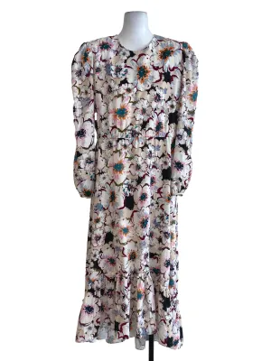 White Floral Blouson Dress