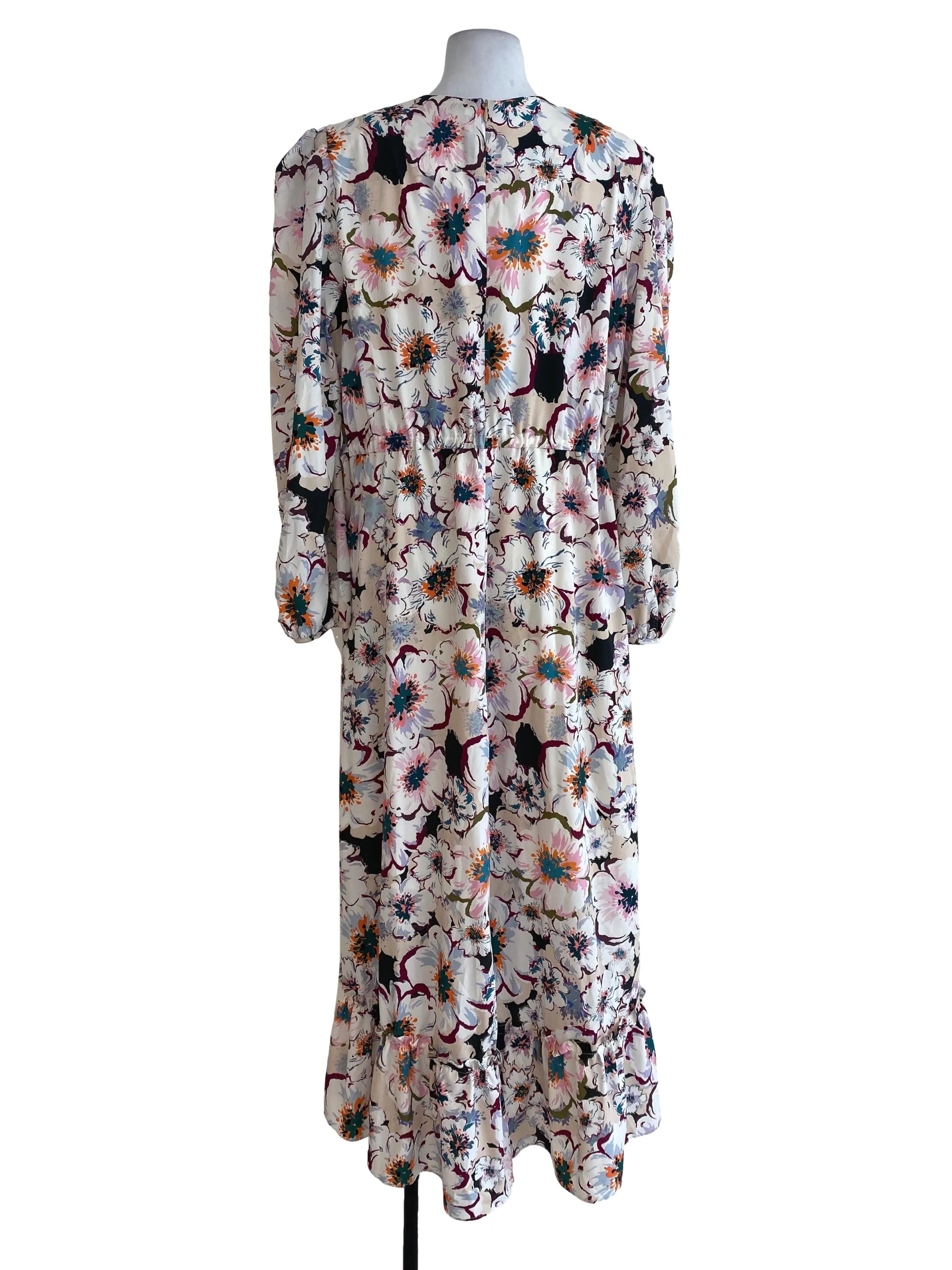 White Floral Blouson Dress