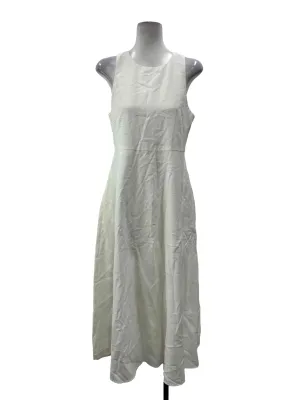 White Round Neck Long Dress