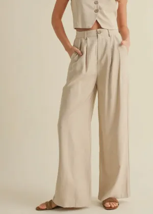 Wide Leg Pleated Trouser