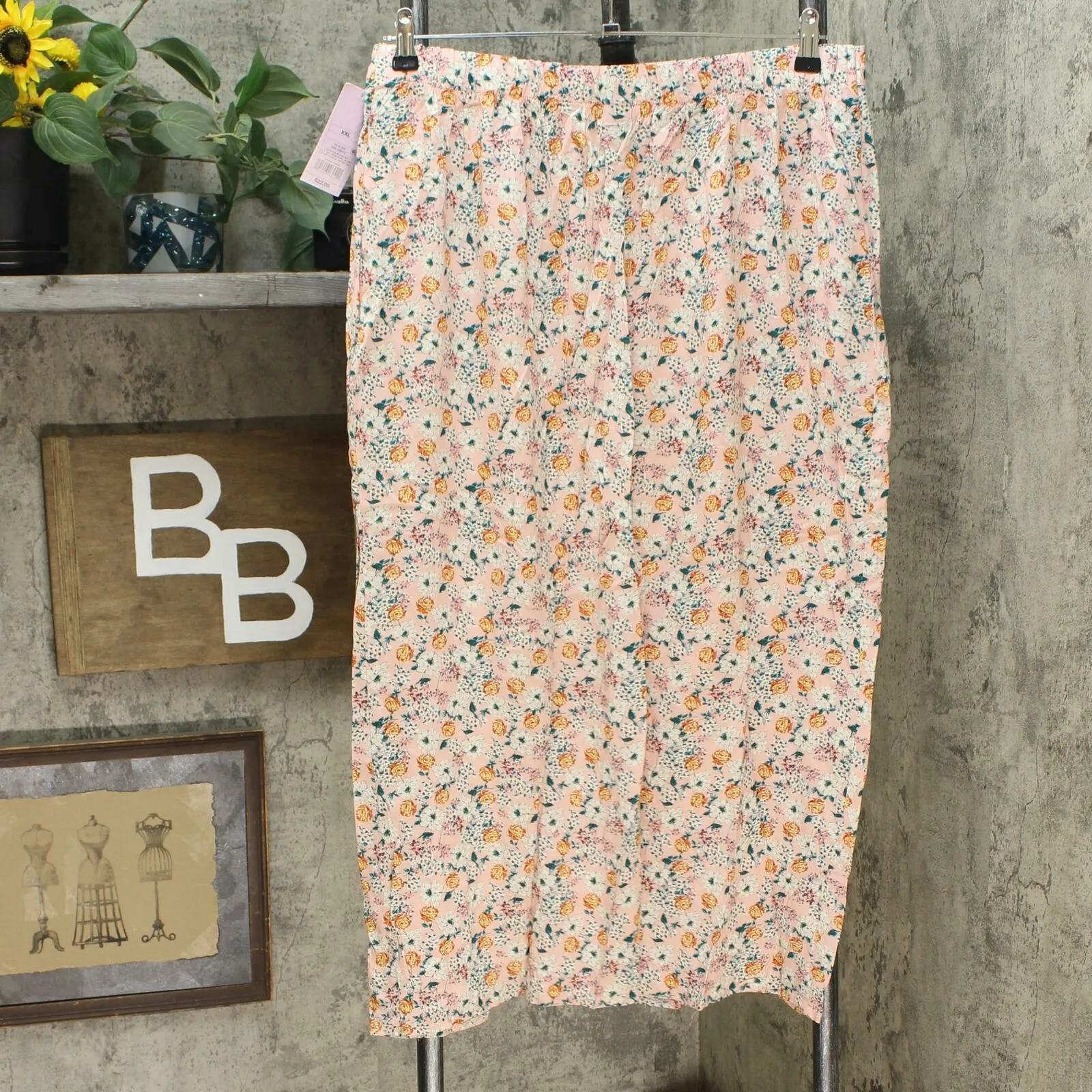 Wild Fable Women's Floral Print High-Rise Side Slit Midi Skirt