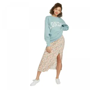 Wild Fable Women's Floral Print High-Rise Side Slit Midi Skirt