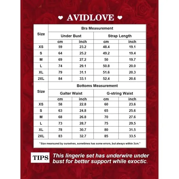 Women Red Lip Garter Lingerie Set with Underwire 3 Piece Lace High
