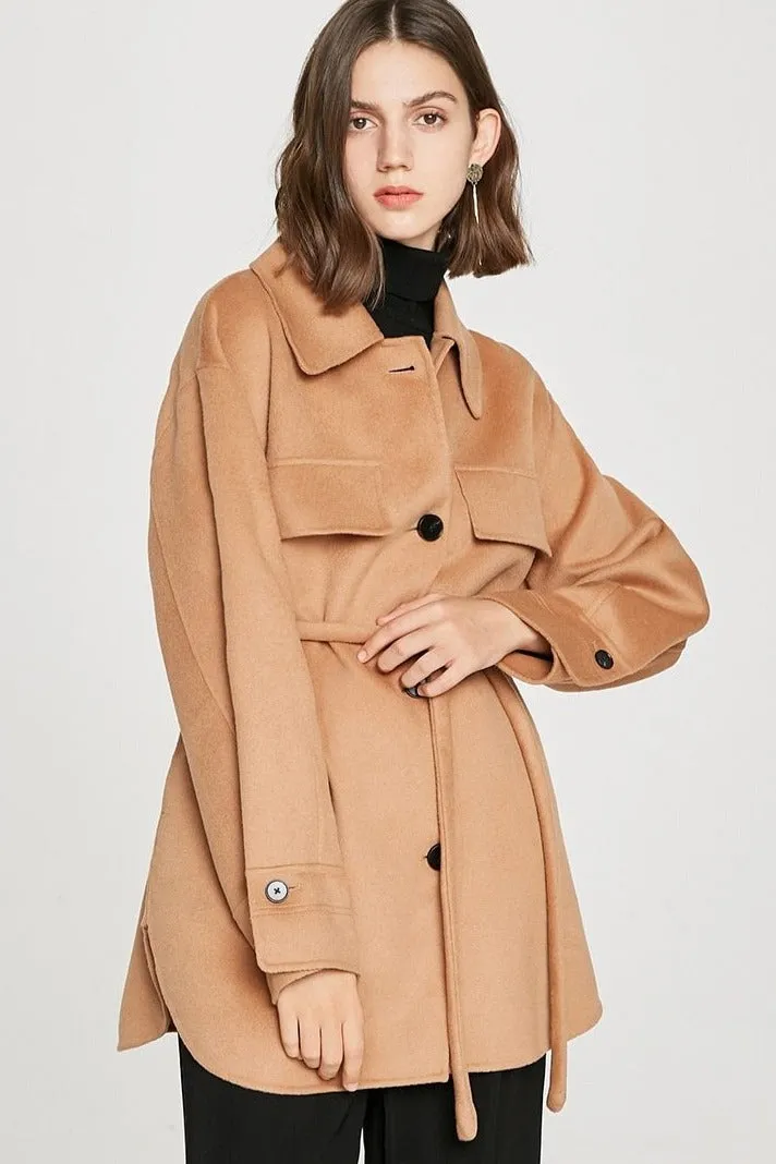 Women's Fashion Profile Double-side Wool Jacket