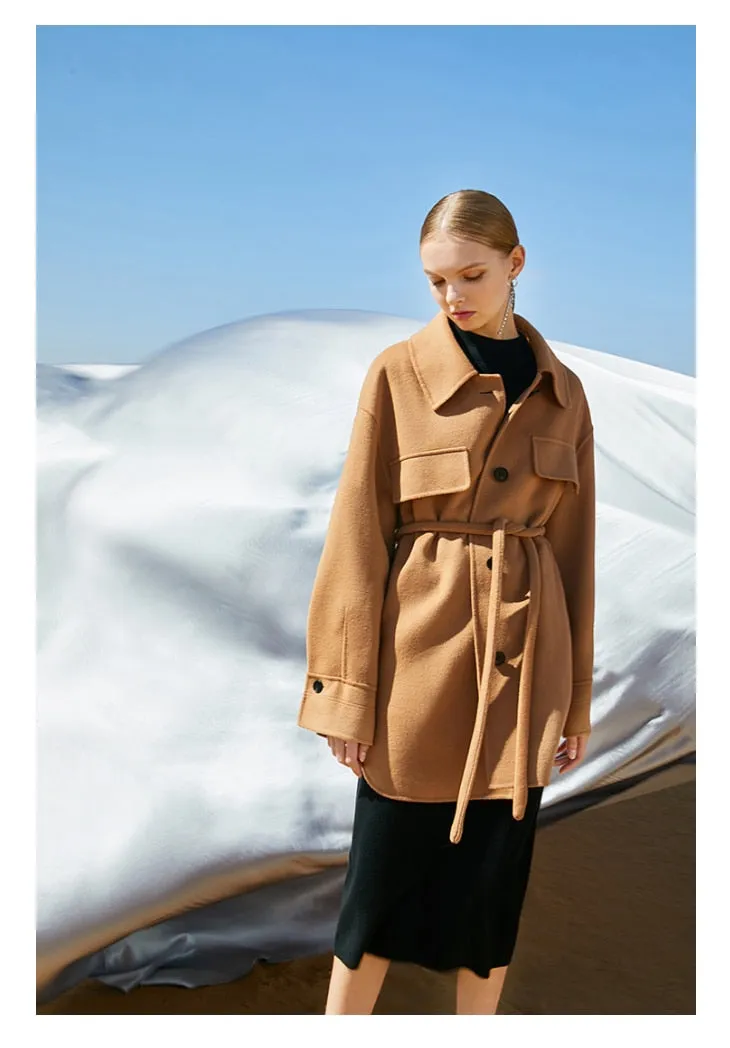 Women's Fashion Profile Double-side Wool Jacket