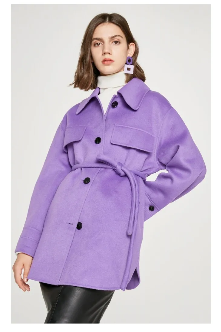 Women's Fashion Profile Double-side Wool Jacket