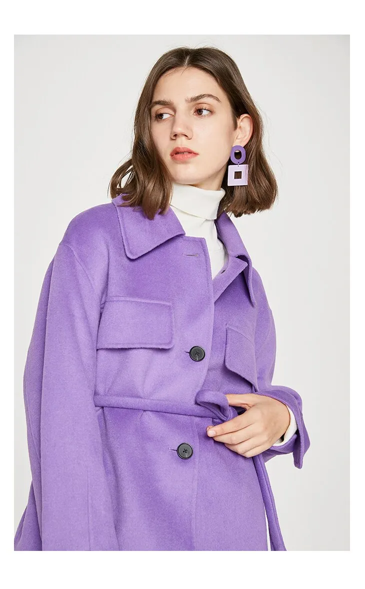 Women's Fashion Profile Double-side Wool Jacket