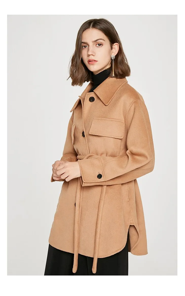 Women's Fashion Profile Double-side Wool Jacket
