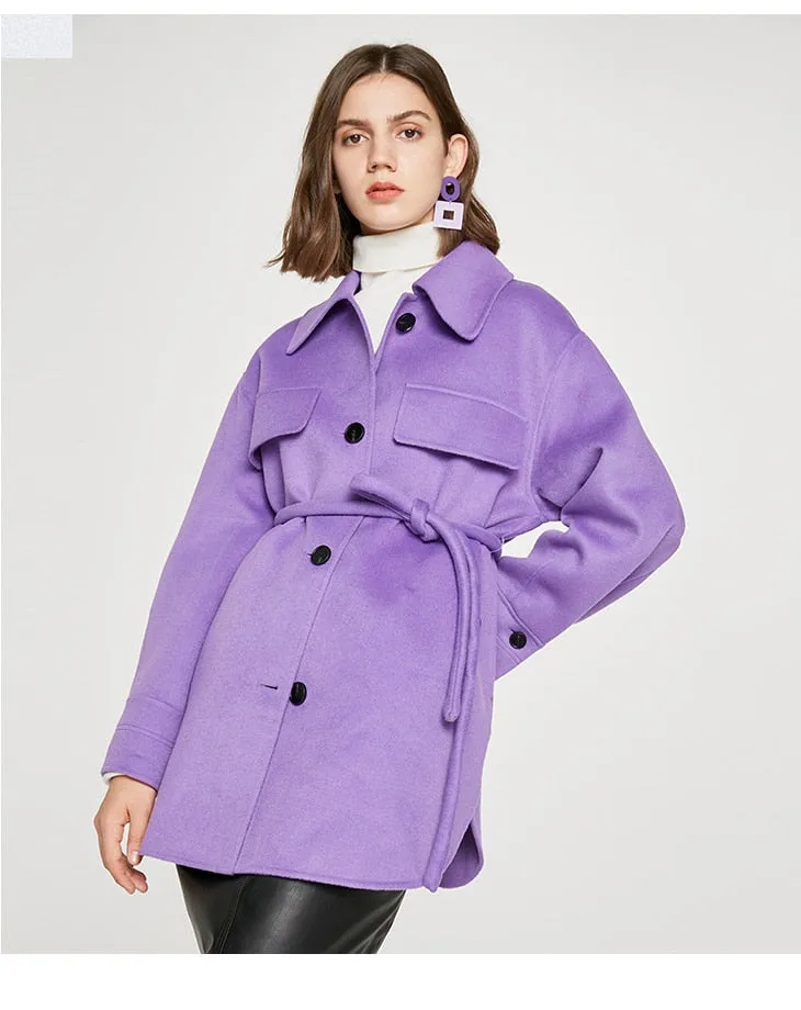 Women's Fashion Profile Double-side Wool Jacket