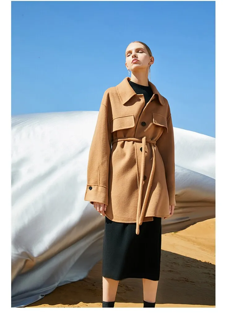 Women's Fashion Profile Double-side Wool Jacket