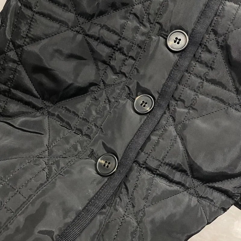 Women's High quality Vintage V-neck padded coat