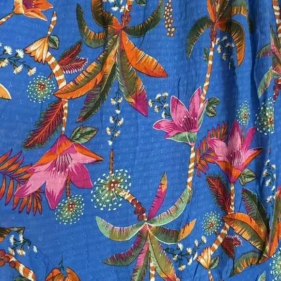 Women’s Tropical Palm Leaf Summer High Waisted Maxi Skirt NEW Large