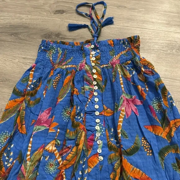 Women’s Tropical Palm Leaf Summer High Waisted Maxi Skirt NEW Large