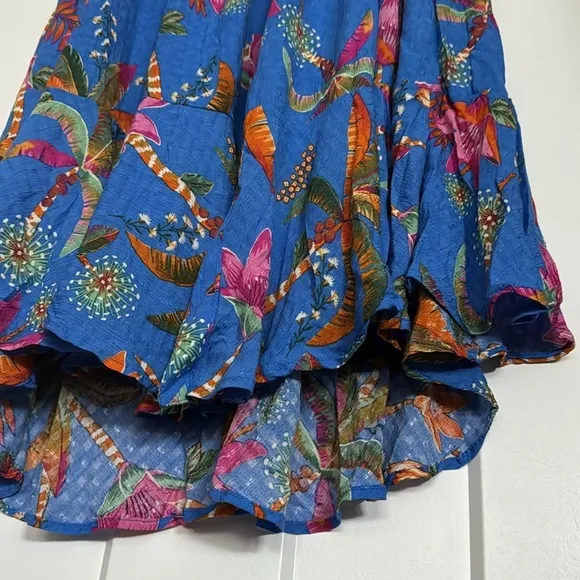 Women’s Tropical Palm Leaf Summer High Waisted Maxi Skirt NEW Large