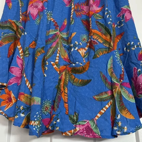 Women’s Tropical Palm Leaf Summer High Waisted Maxi Skirt NEW Large