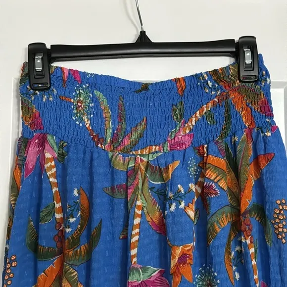 Women’s Tropical Palm Leaf Summer High Waisted Maxi Skirt NEW Large