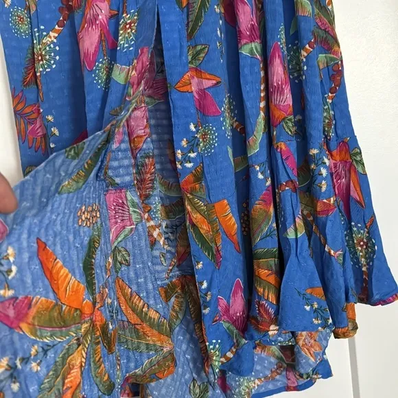 Women’s Tropical Palm Leaf Summer High Waisted Maxi Skirt NEW Large