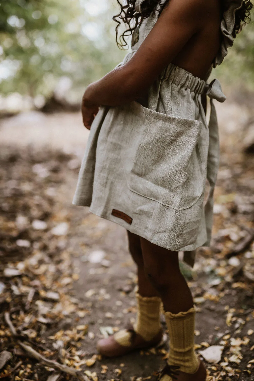 Woodland Mushroom Hand Embroidered 3 Piece Pinafore or Sunsuit