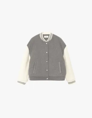 Xirena Varsity Jacket in Gravel Chalk