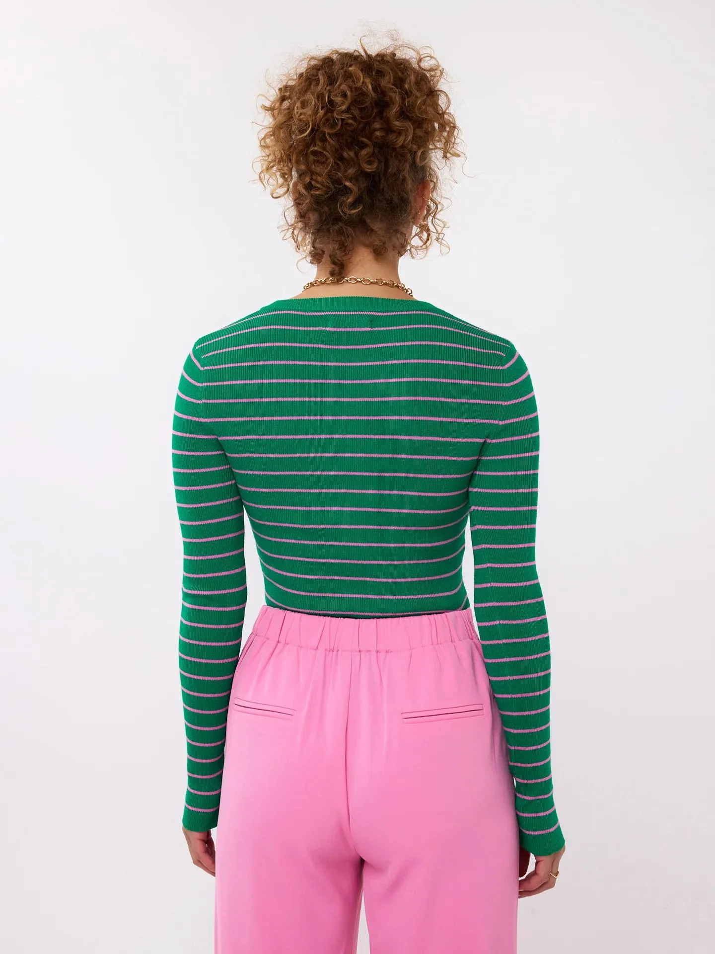 Ydence Knitted top Devina green pink
