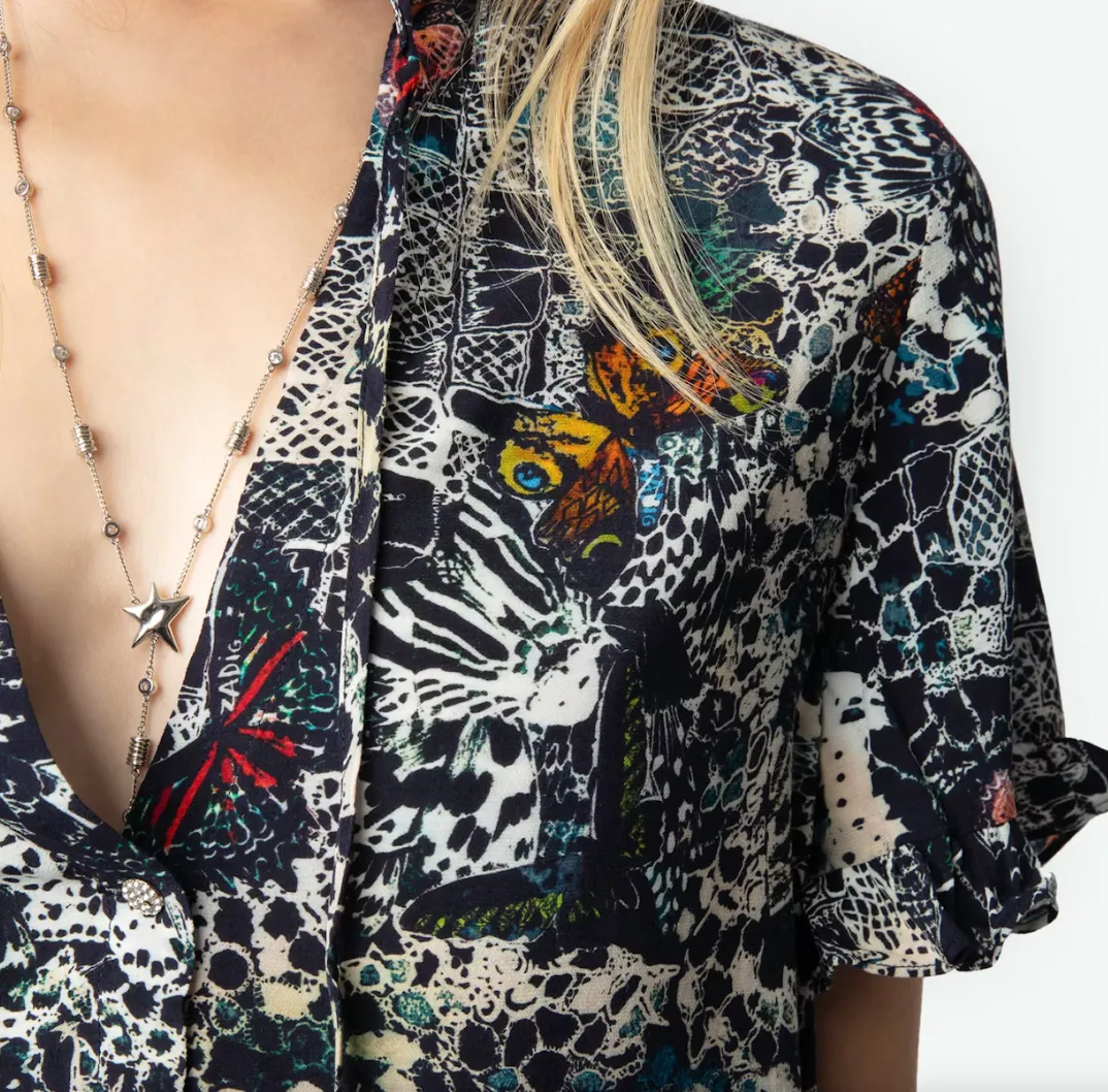 Zadig & Voltaire - Tafiz Butterfly Print Top - Encre