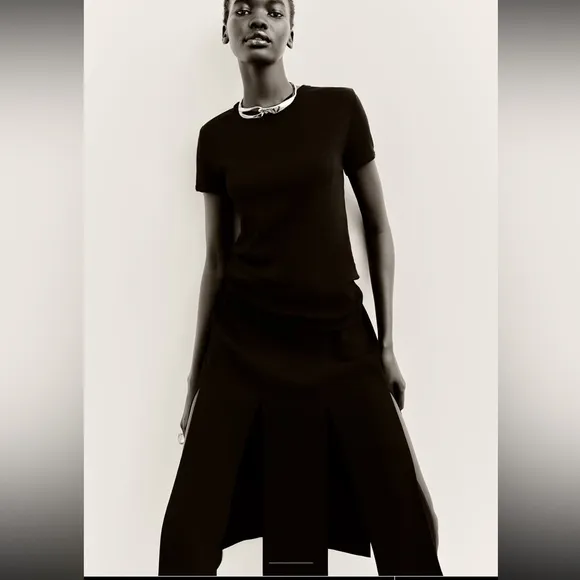 Zara midi skirt with strips 2024