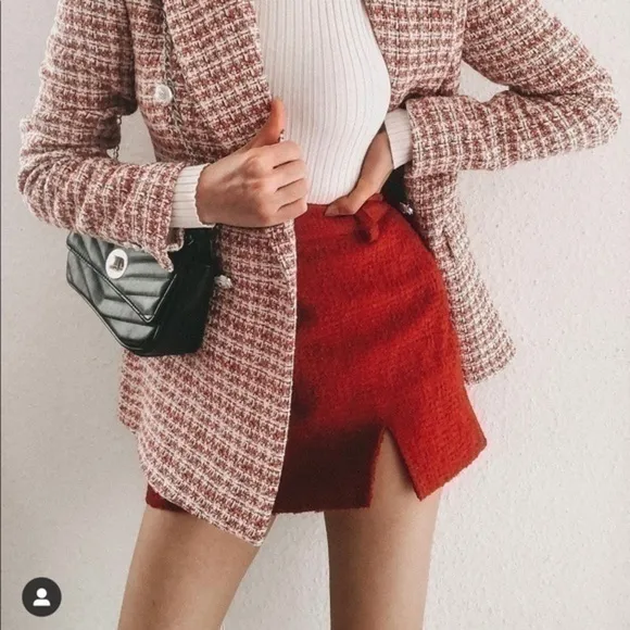 ZARA Texture slit skirt 8558/502